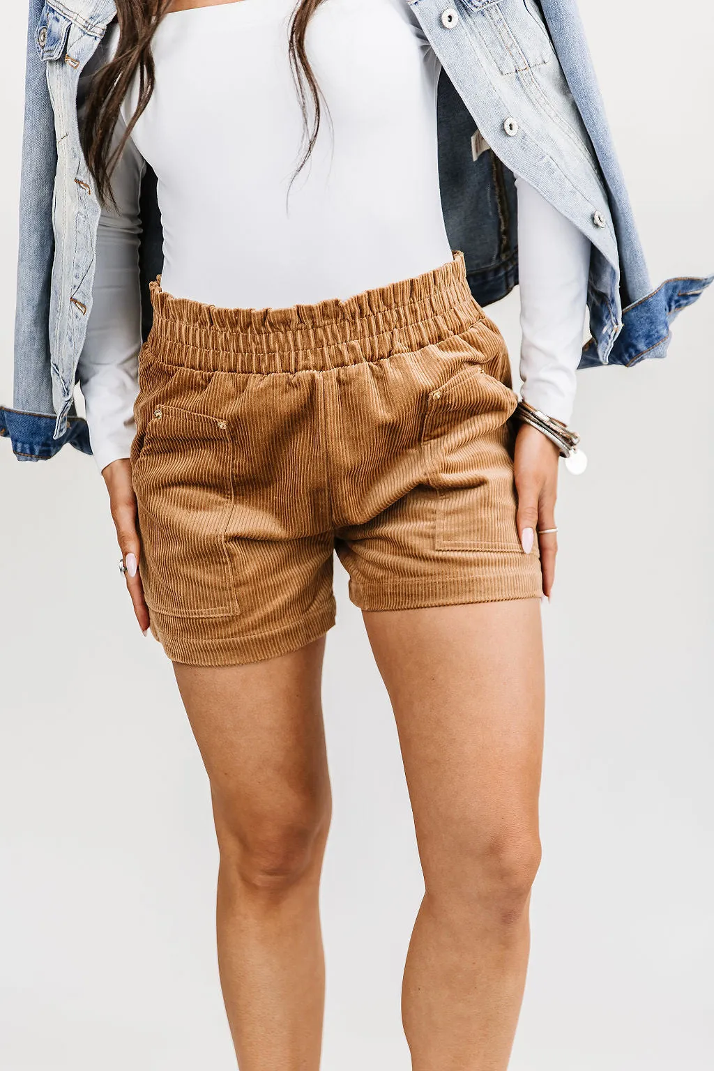 Layla Cord Shorts - Camel