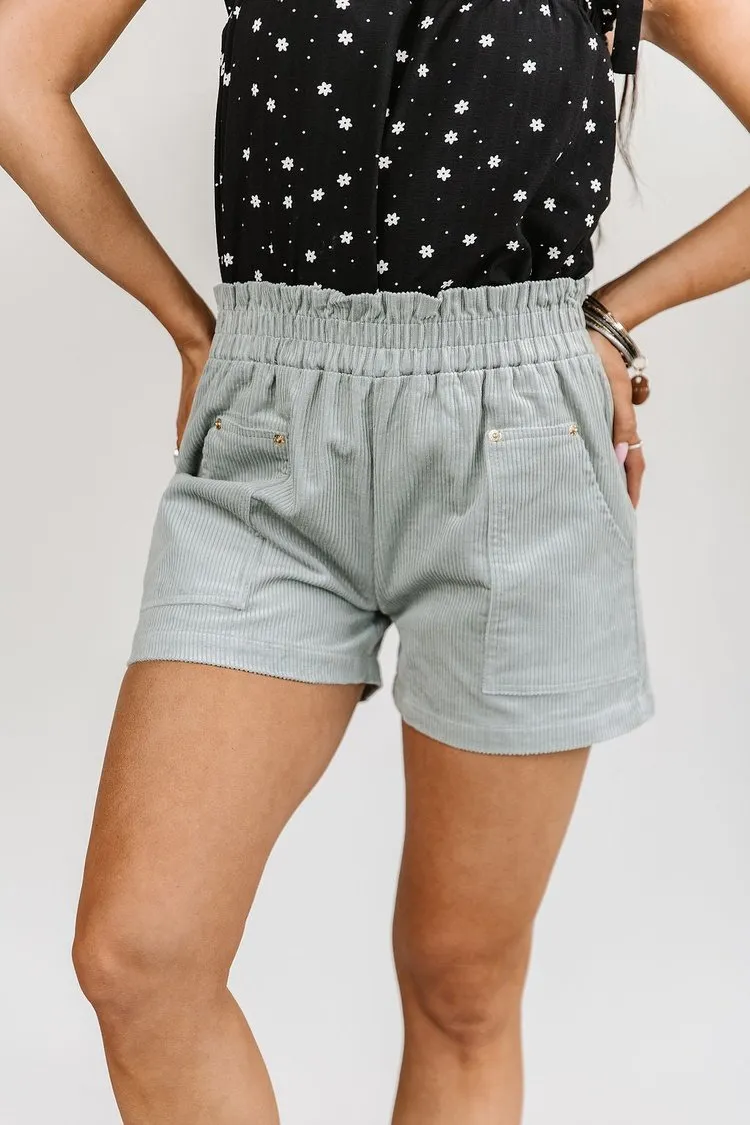 Layla Cord Shorts - Mint