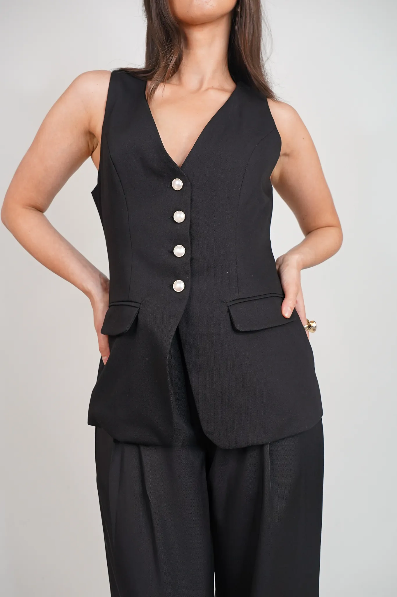 Love Laura Forever Waistcoat In Black