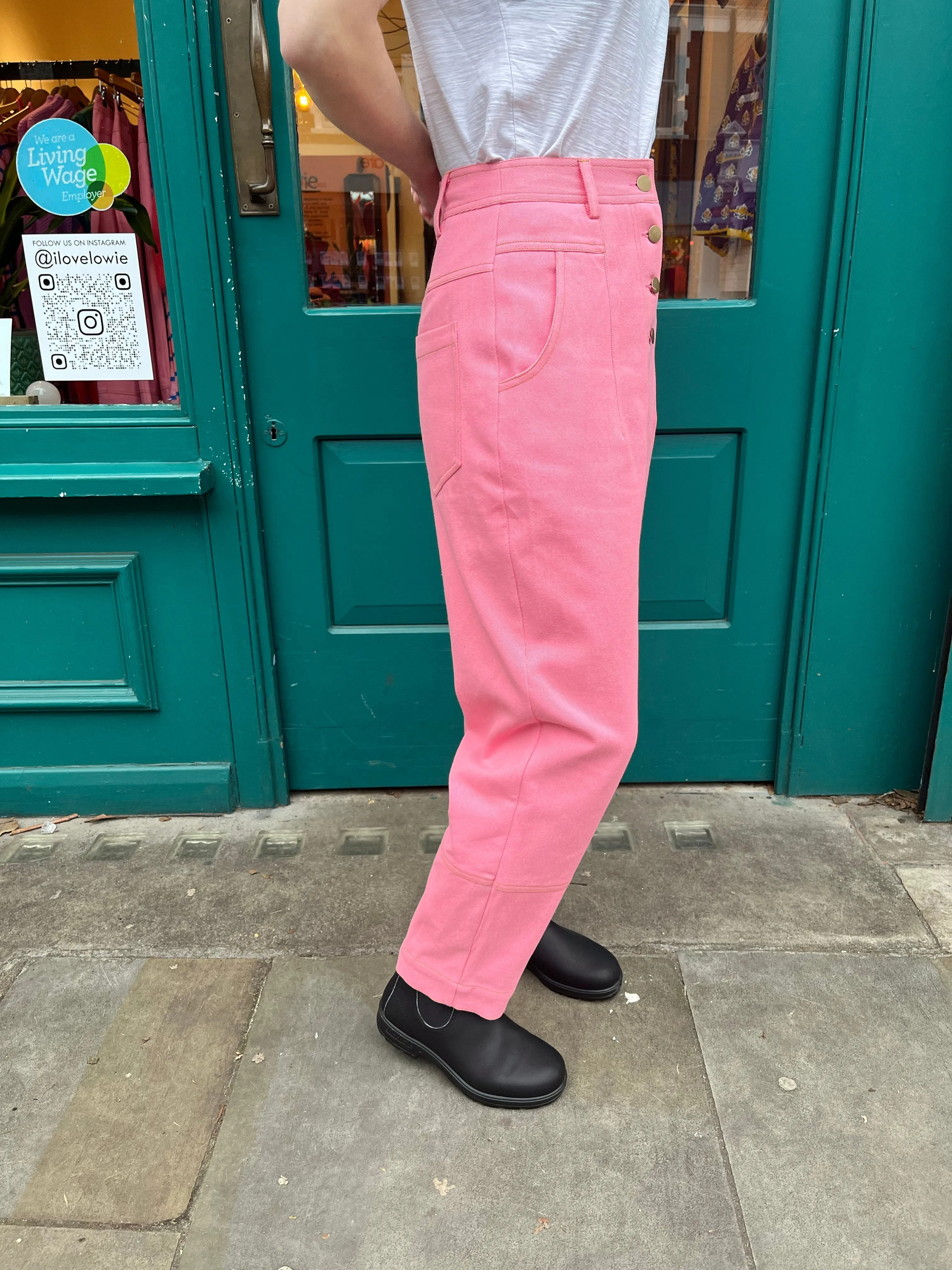 Lowie Drill Bubblegum 5 Button Trouser