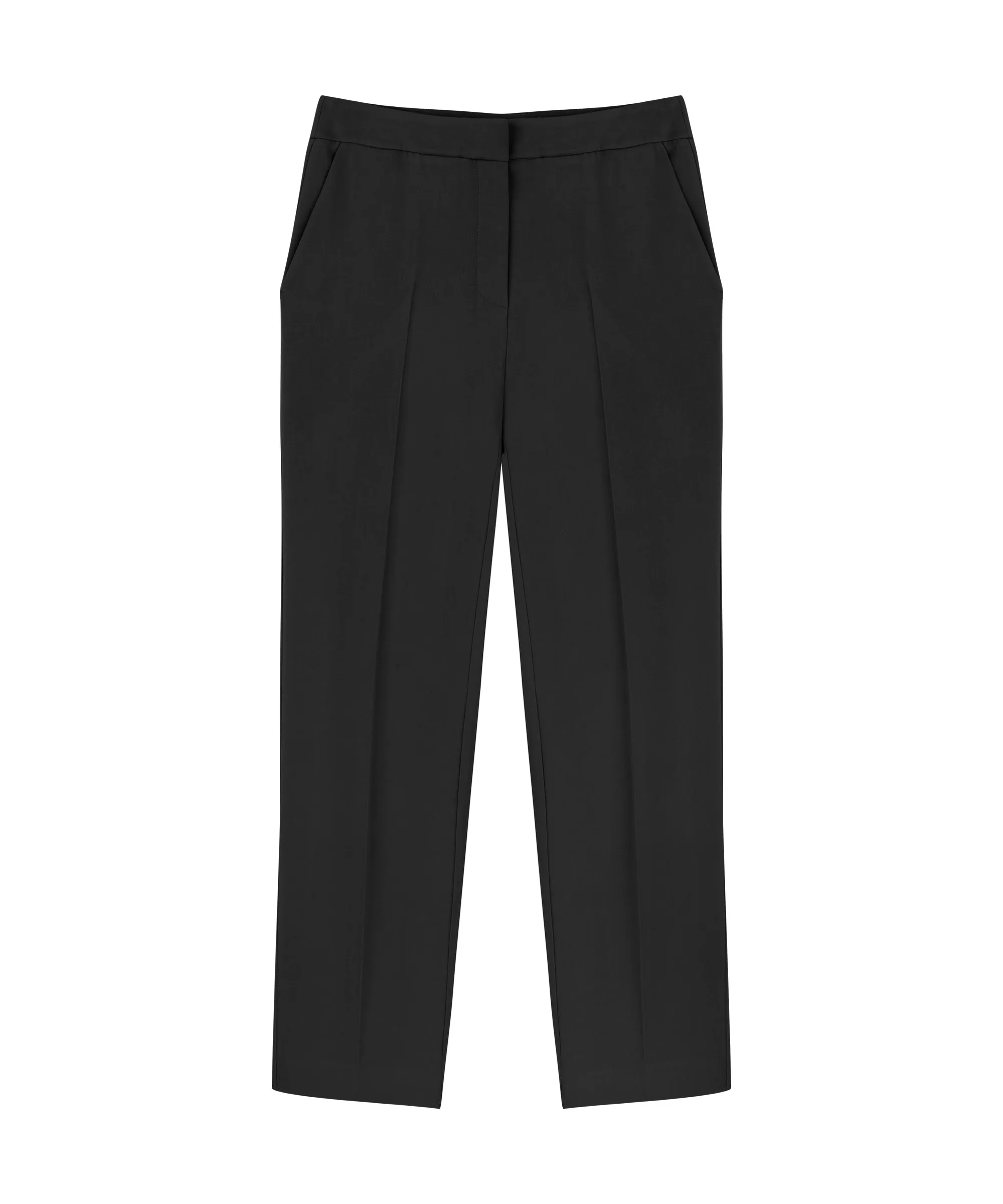 Machka Solid High Waist Trousers Black