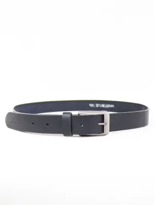 MB09 Black Faux Leather Slim Belt