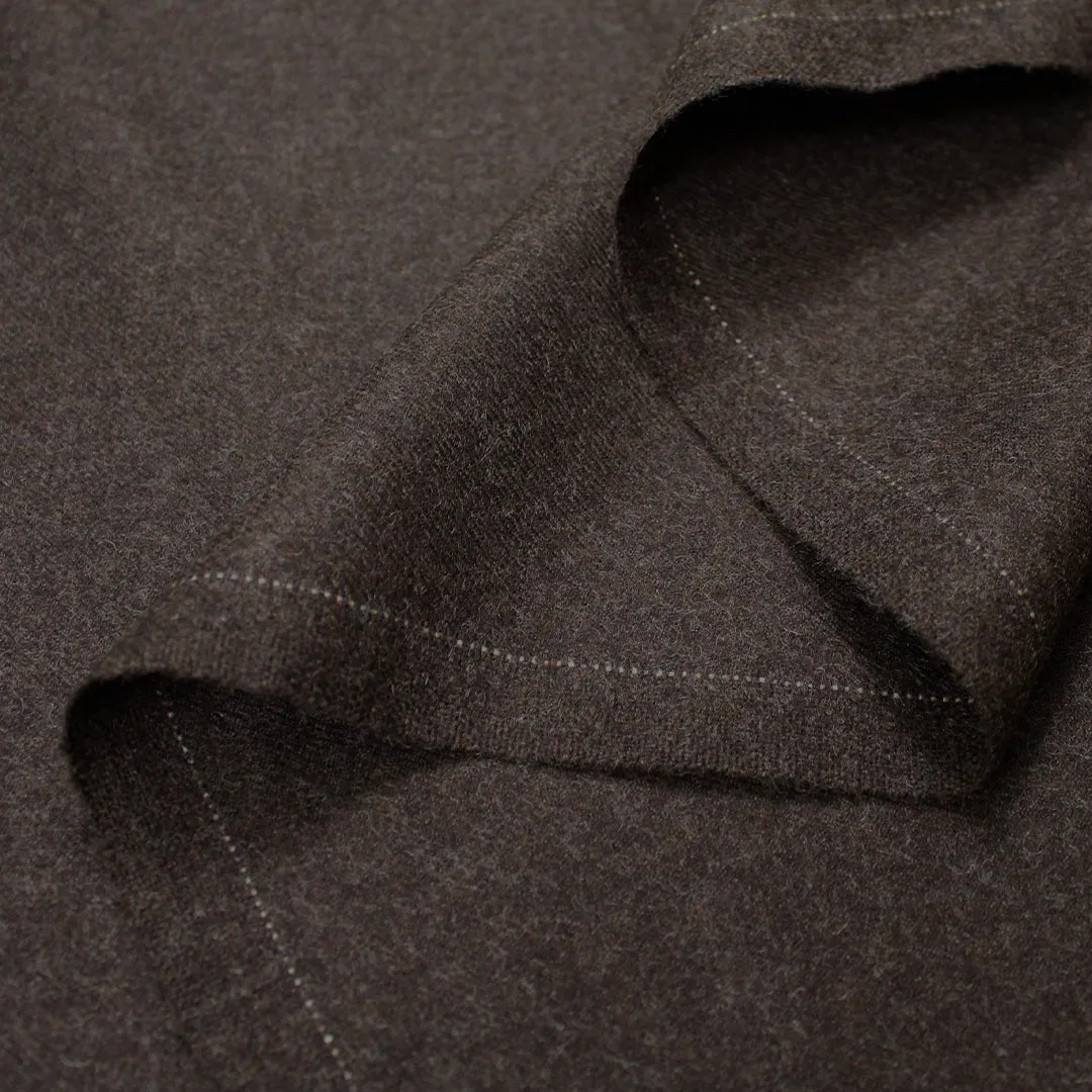 M@x Mara all wool twill suiting - tweedy chocolate