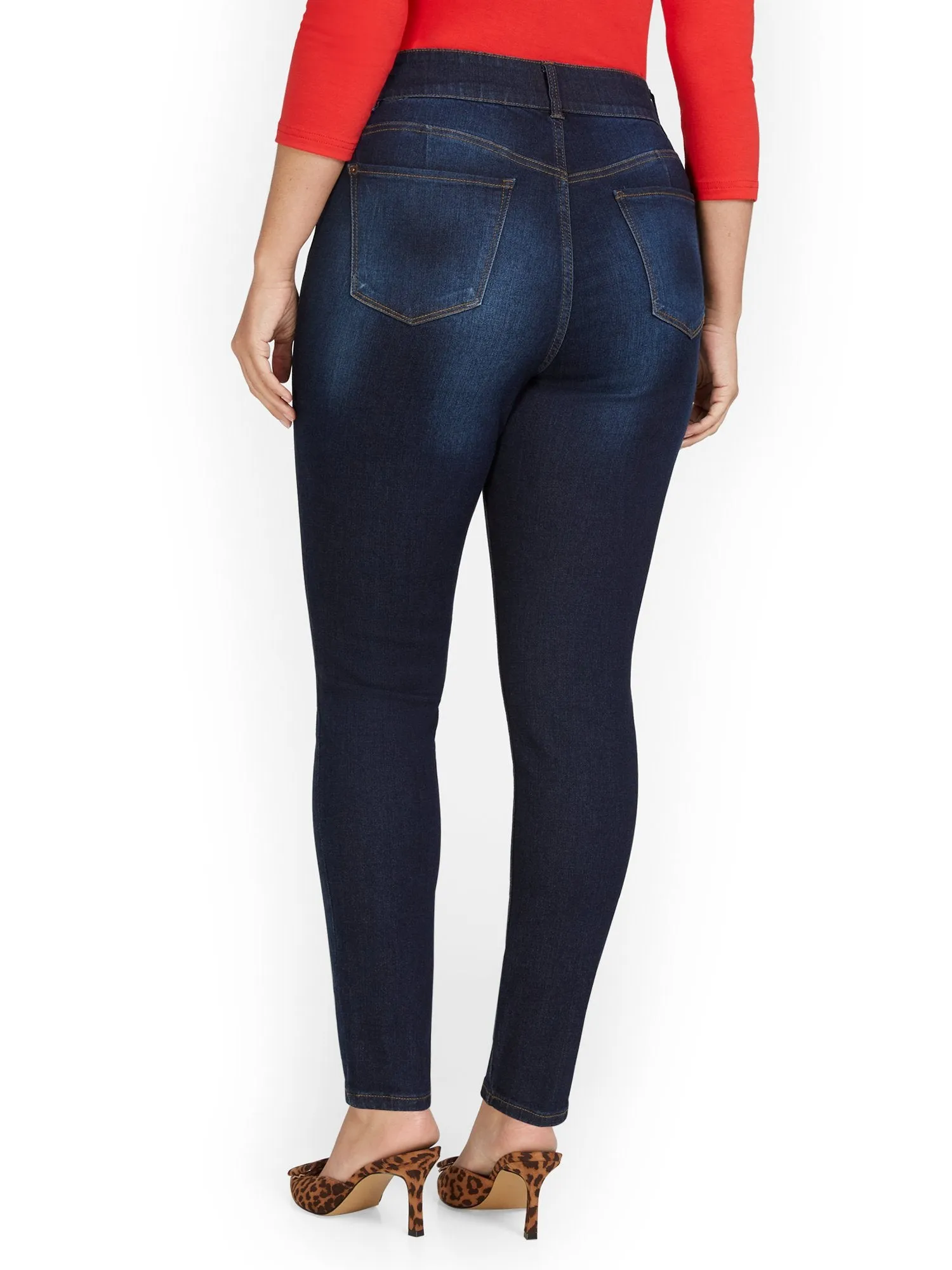 Mya Curvy High-Waisted Super-Skinny Jeans - Dark Wash