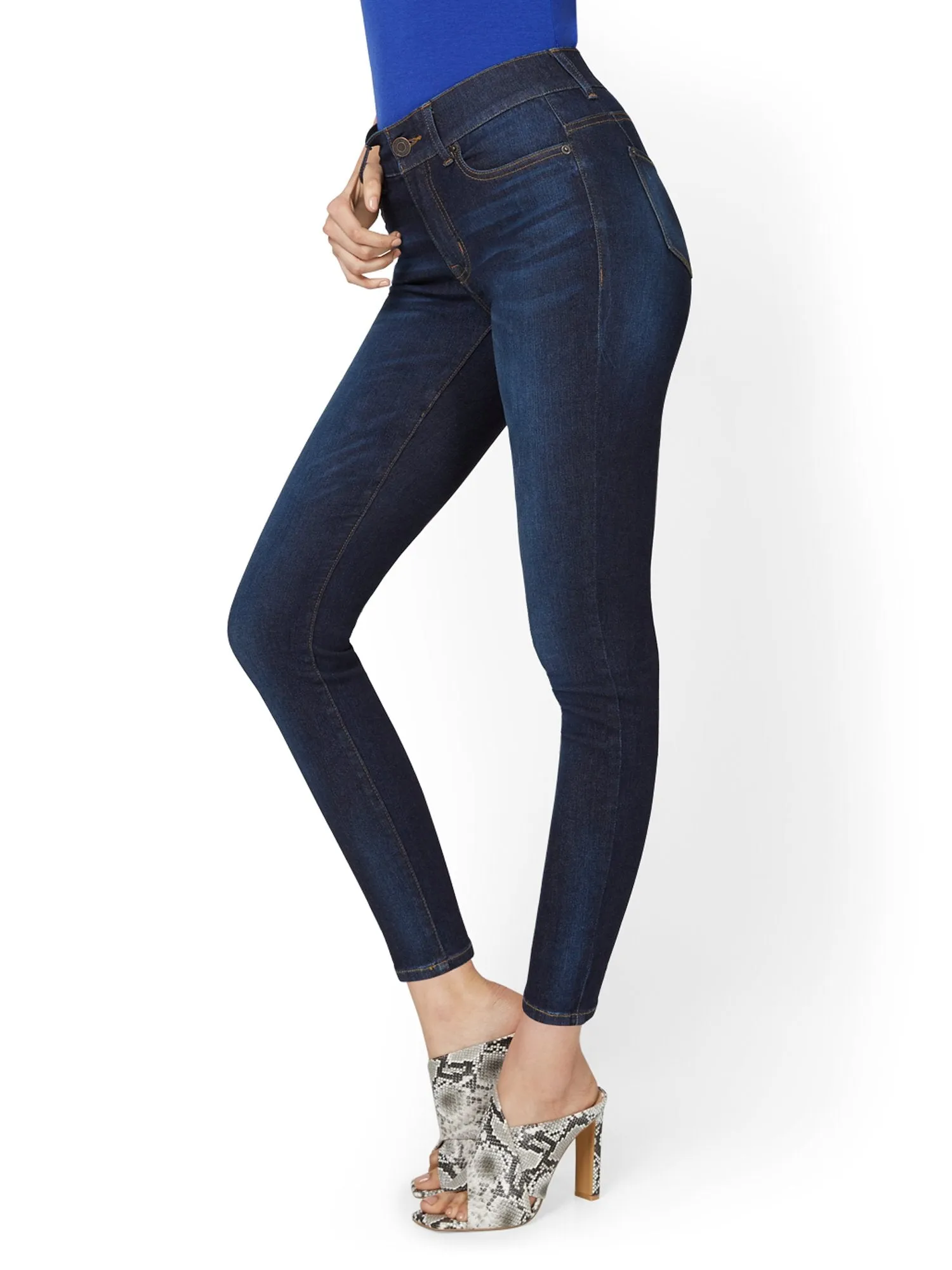 Mya Curvy High-Waisted Super-Skinny Jeans - Dark Wash