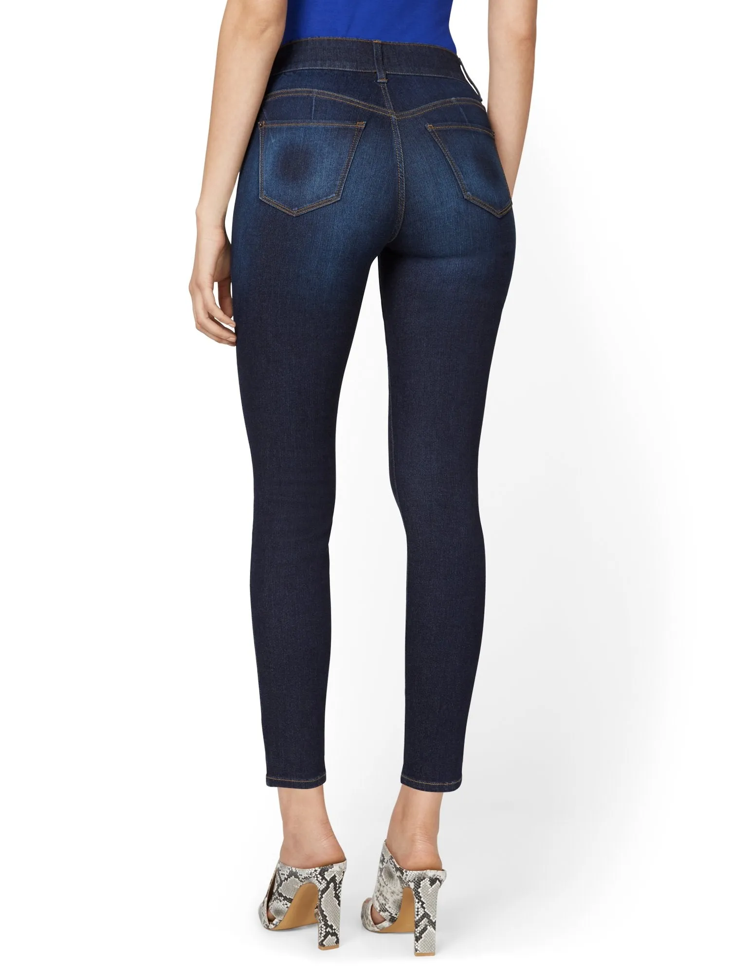 Mya Curvy High-Waisted Super-Skinny Jeans - Dark Wash