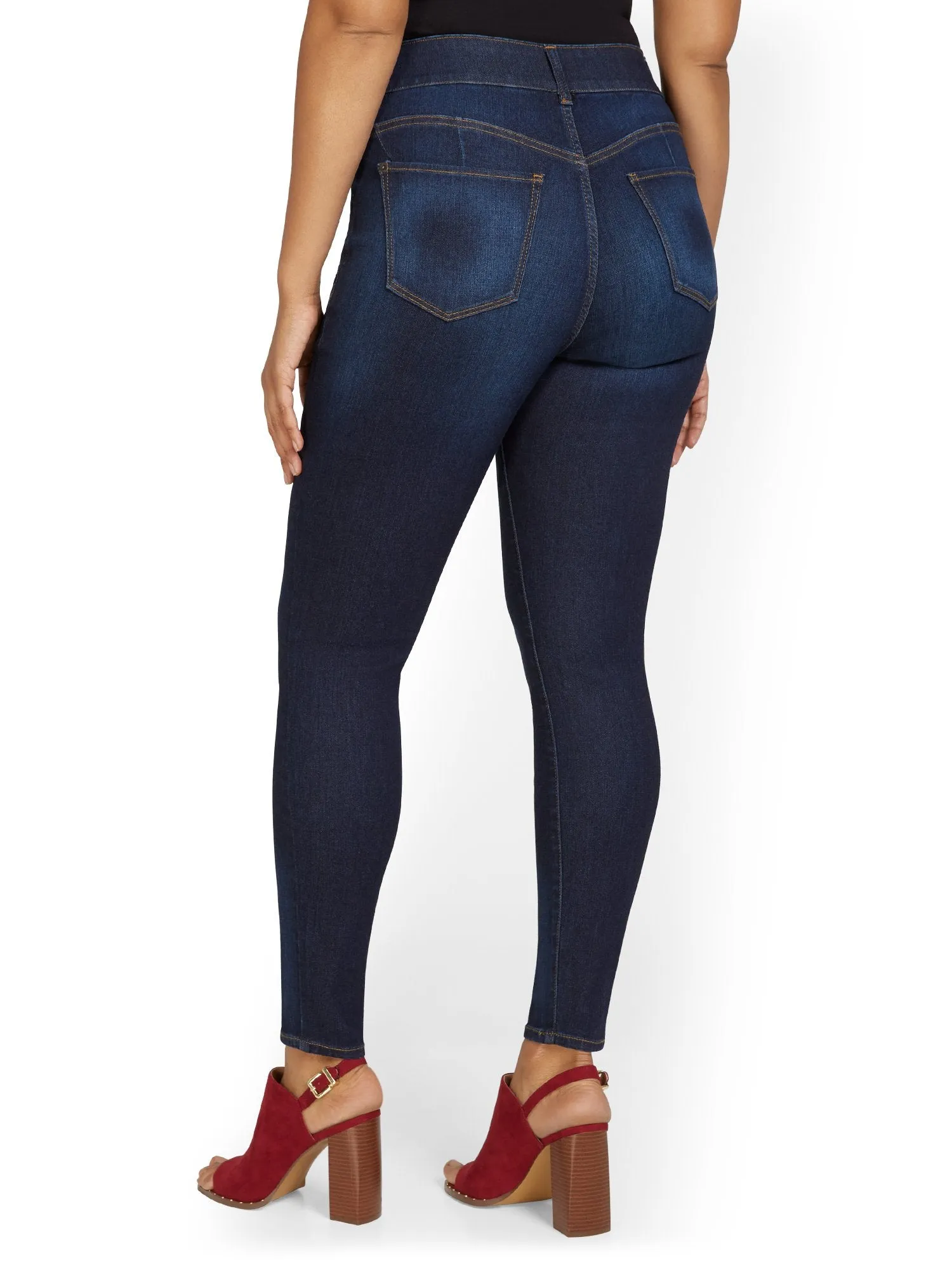 Mya Curvy High-Waisted Super-Skinny Jeans - Dark Wash