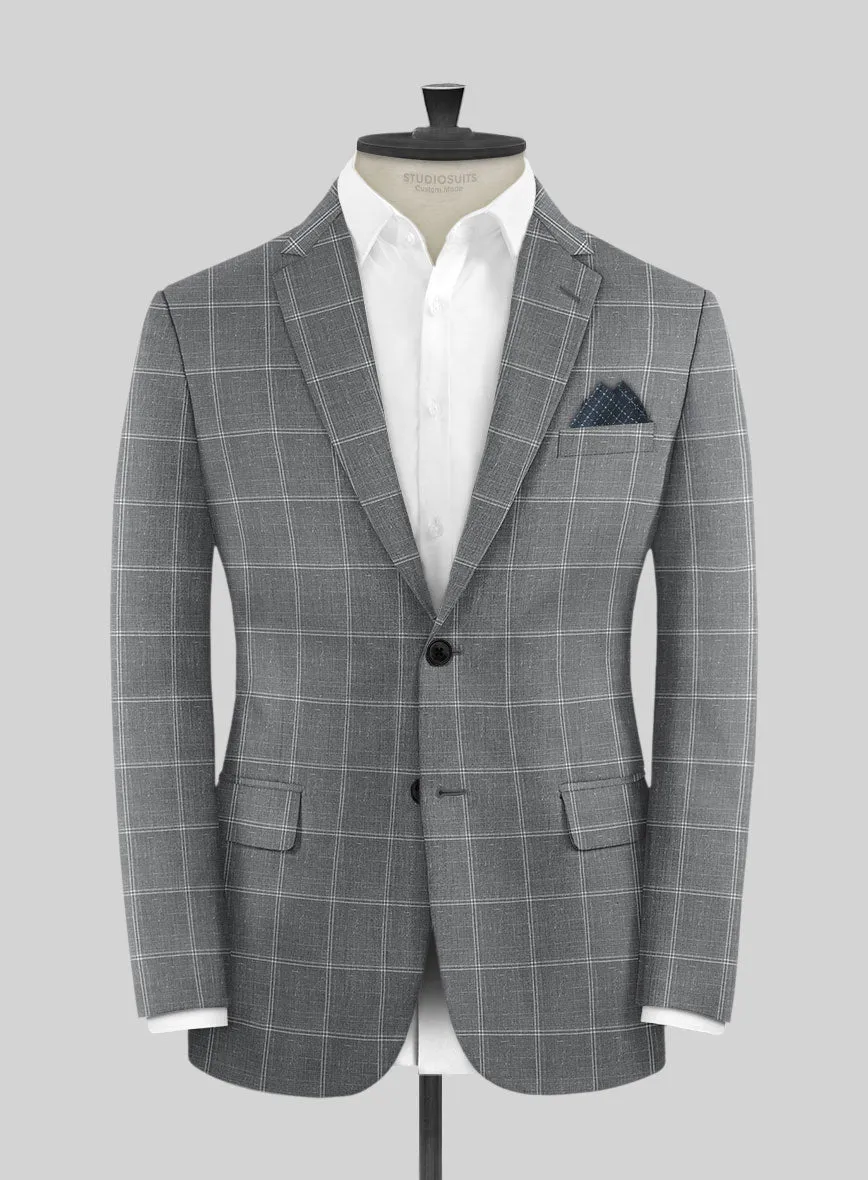 Napolean Noemi Windowpane Gray Wool Suit