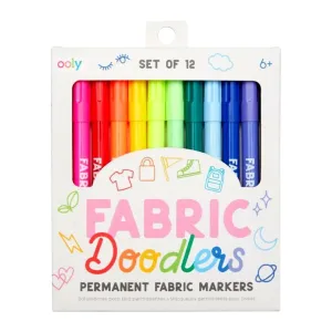 Ooly Permanent Fabric Doodlers 12 Marker Stationary Art and craft for kids 6yrs 