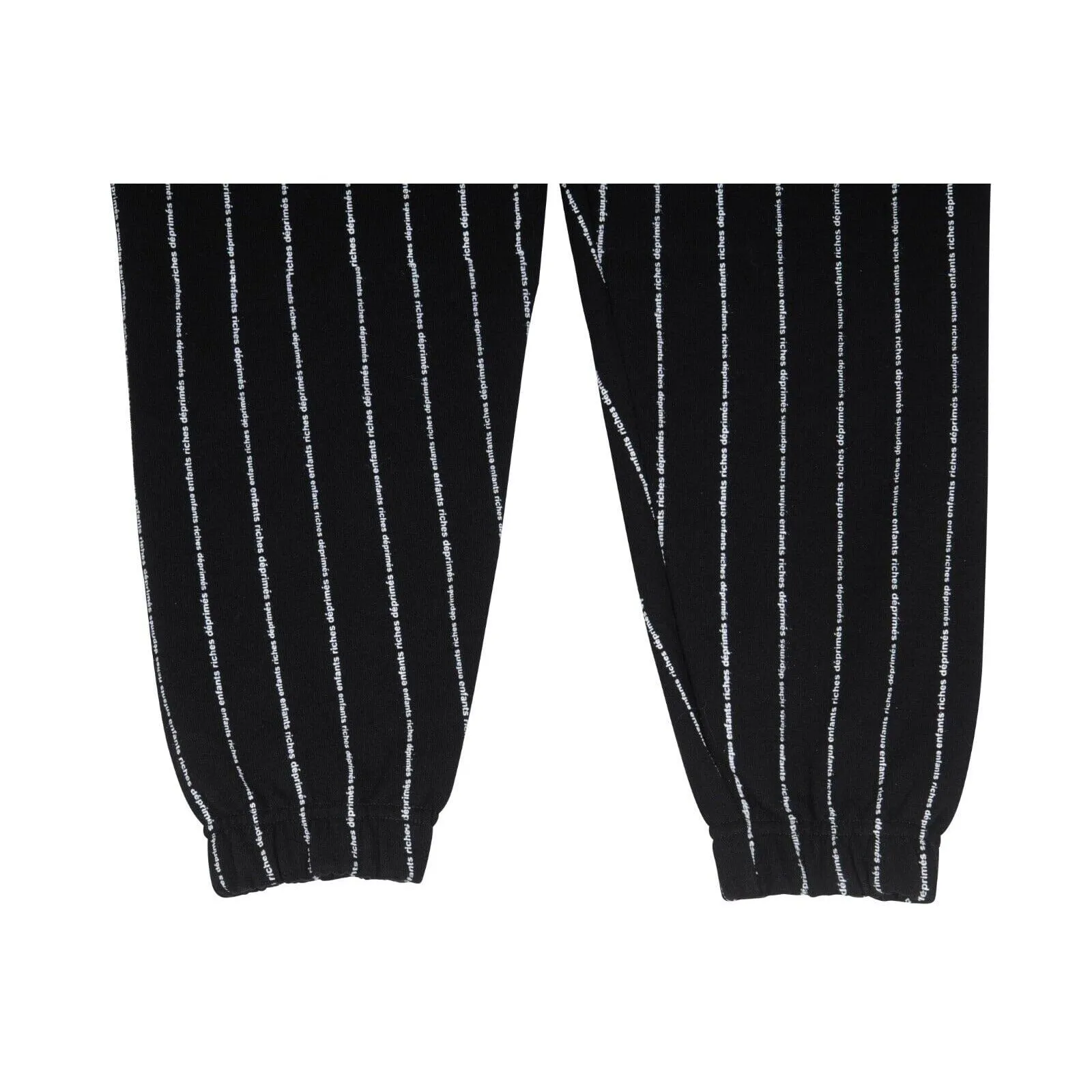 Pinstripe Logo Track Pants Black White Joggers