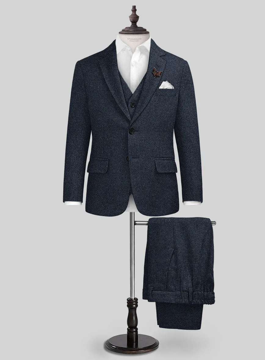 Playman Blue Denim Tweed Boys Suit