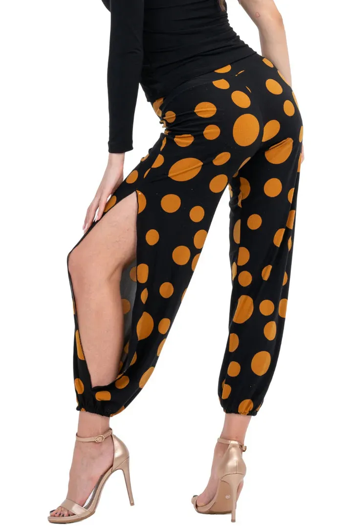 Polka Dot Babucha Tango Pants With Slits