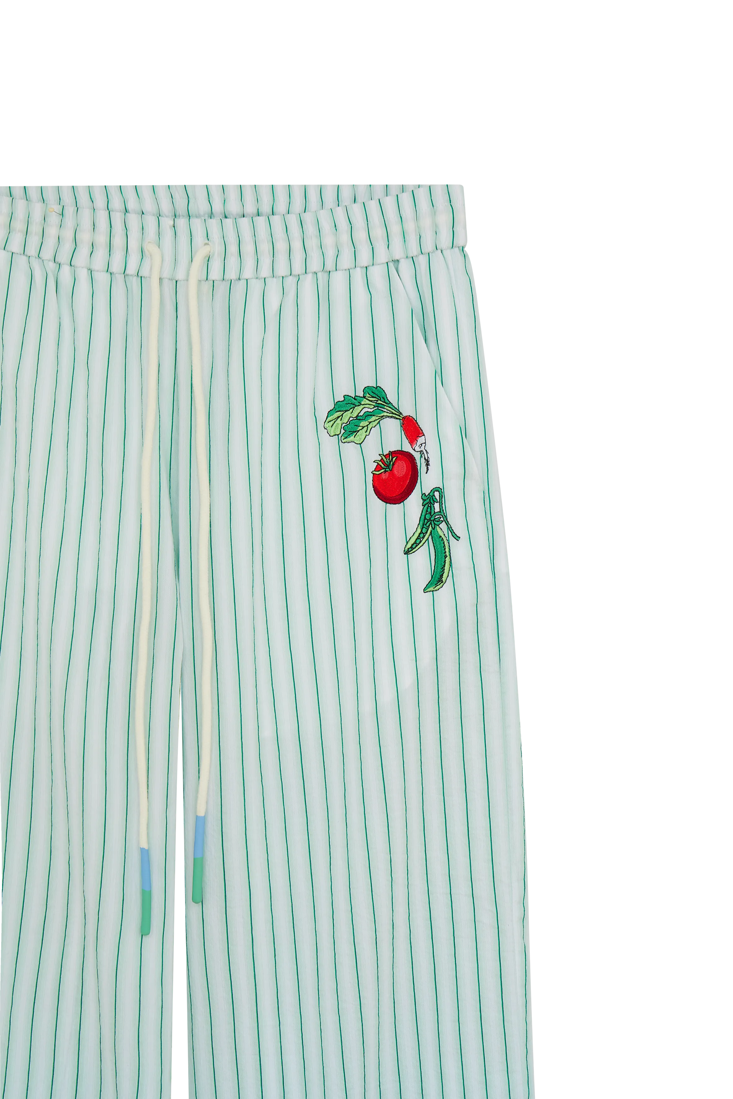 Pyjama Style Trousers With Vegetable Embroidery