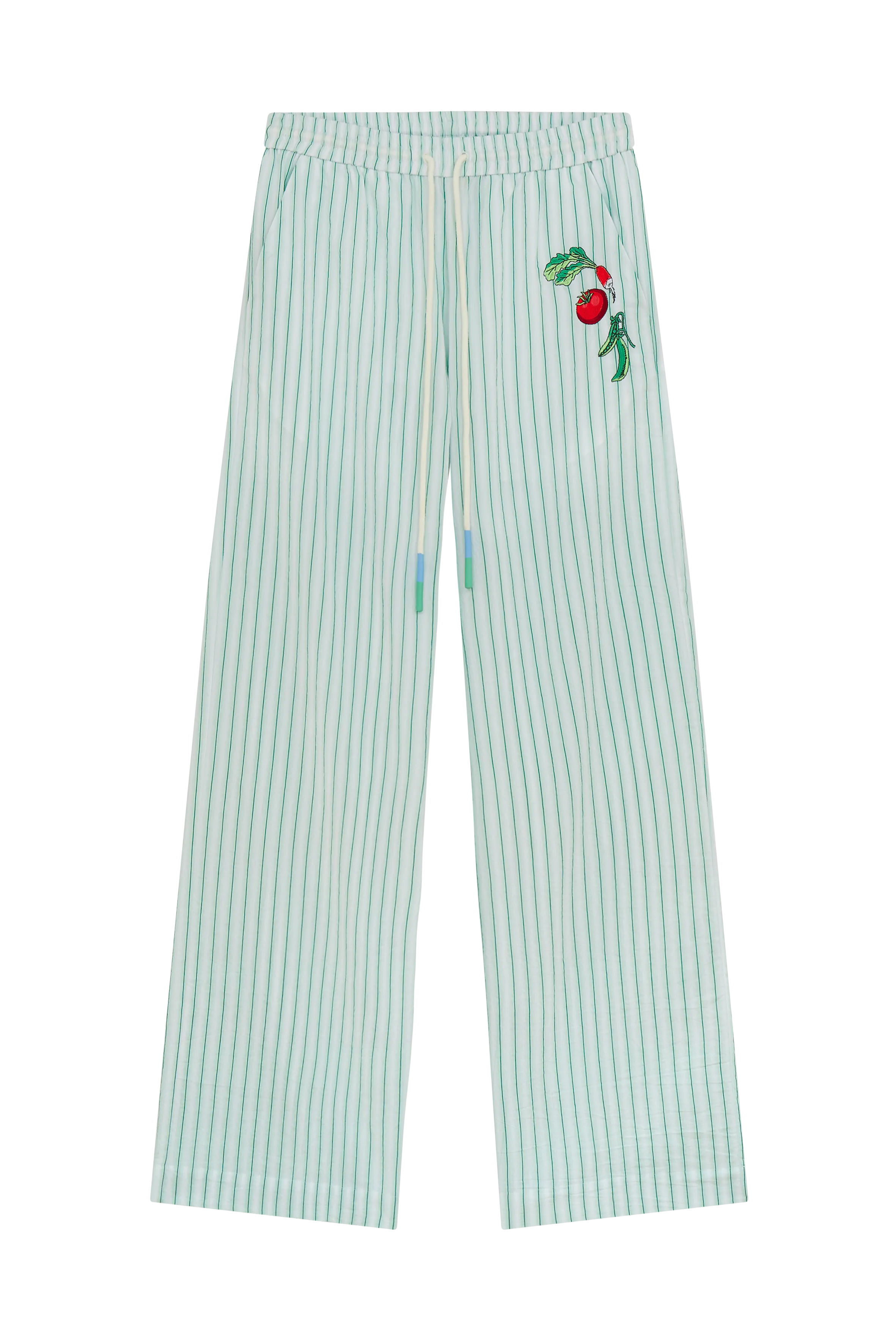 Pyjama Style Trousers With Vegetable Embroidery