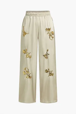 Sequin High Waist Trousers