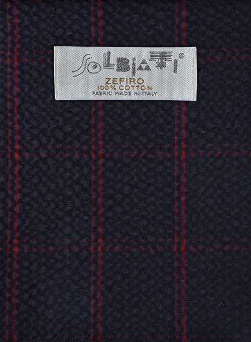 Solbiati Dark Blue Checks Seersucker Pants