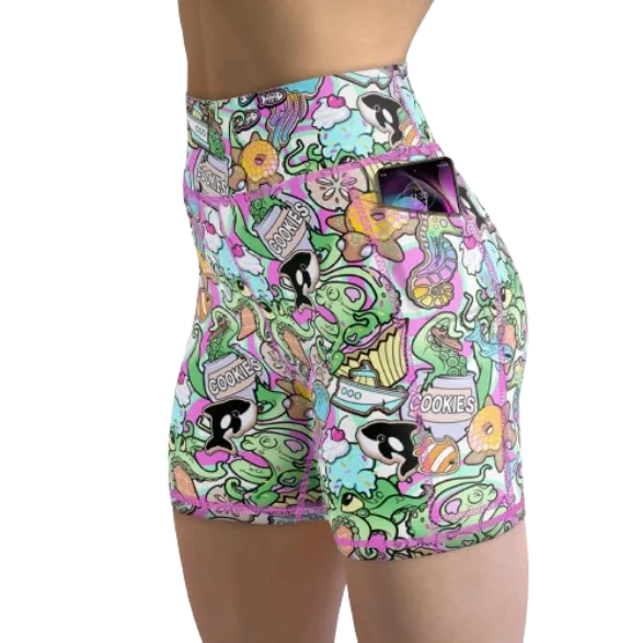 Spacefish Army Eco-Friendly Candy Octopus Shorts