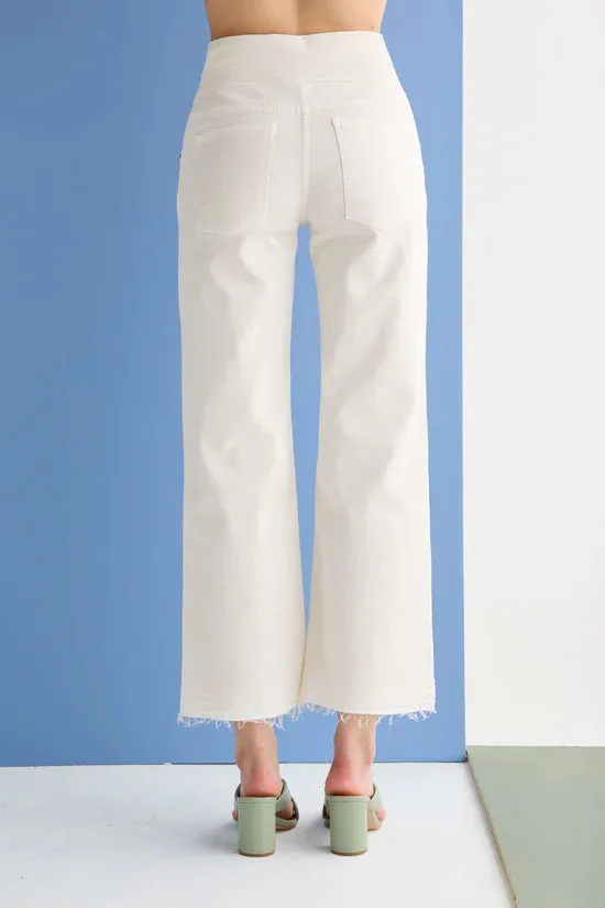 Straight Leg Trousers - White