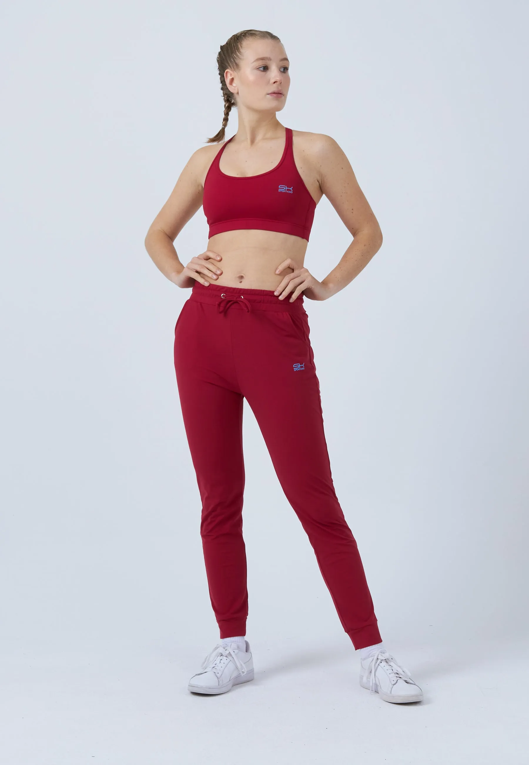 Tennis Jogger Tracksuit Pants, bordeaux red