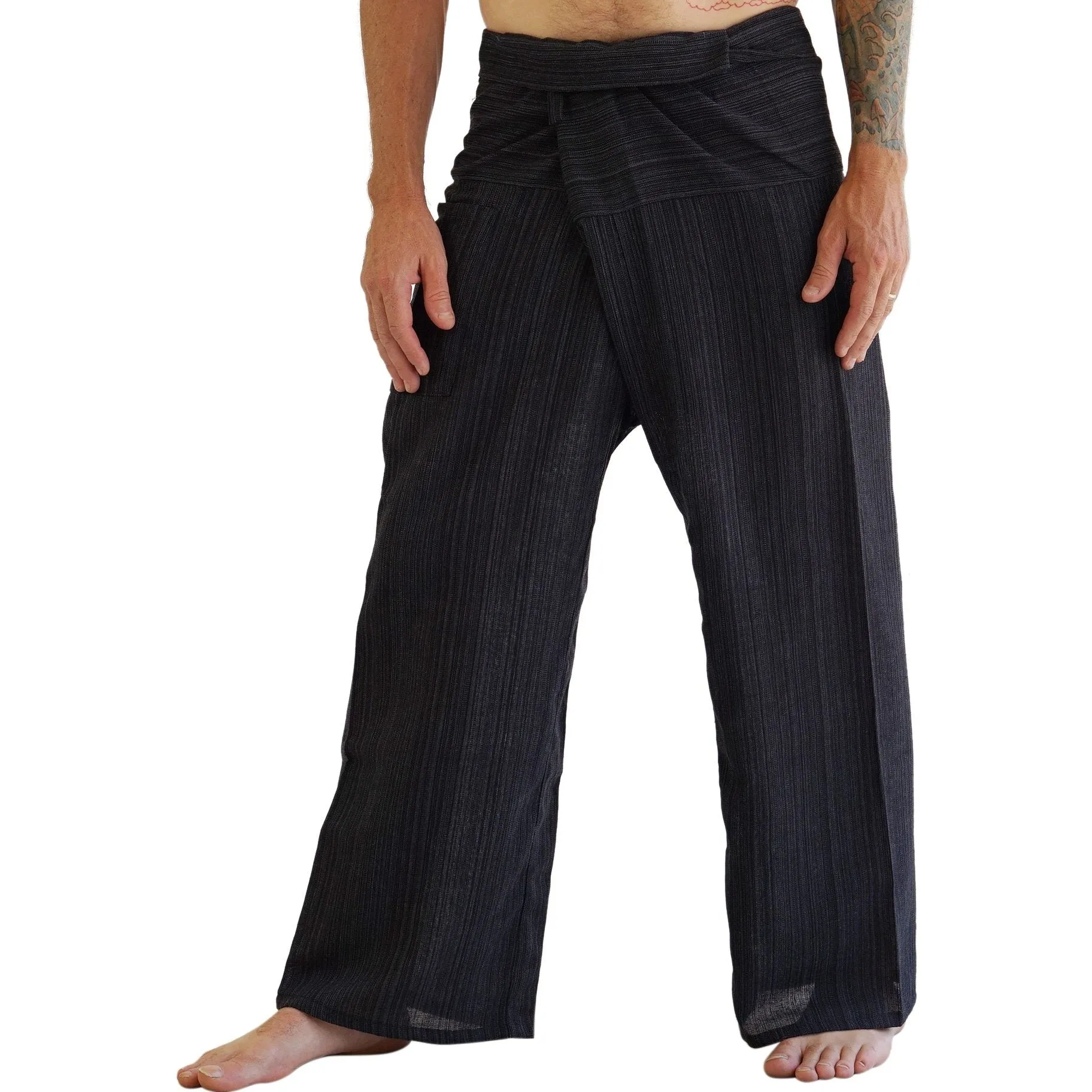 'Thai Fisherman Pants' - Striped Black