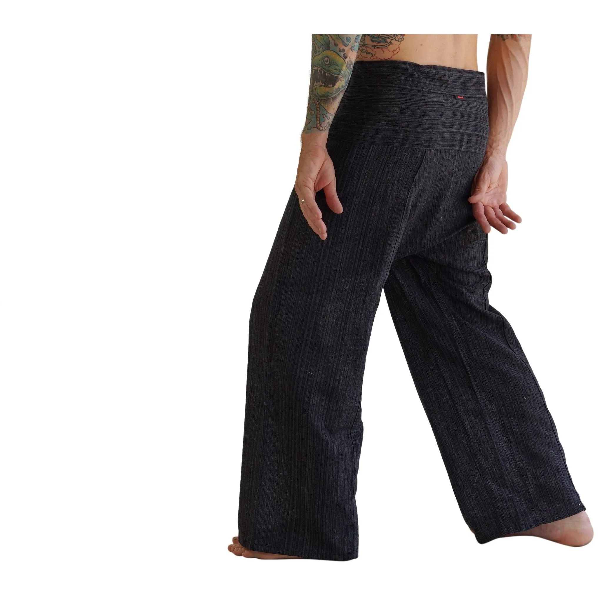 'Thai Fisherman Pants' - Striped Black