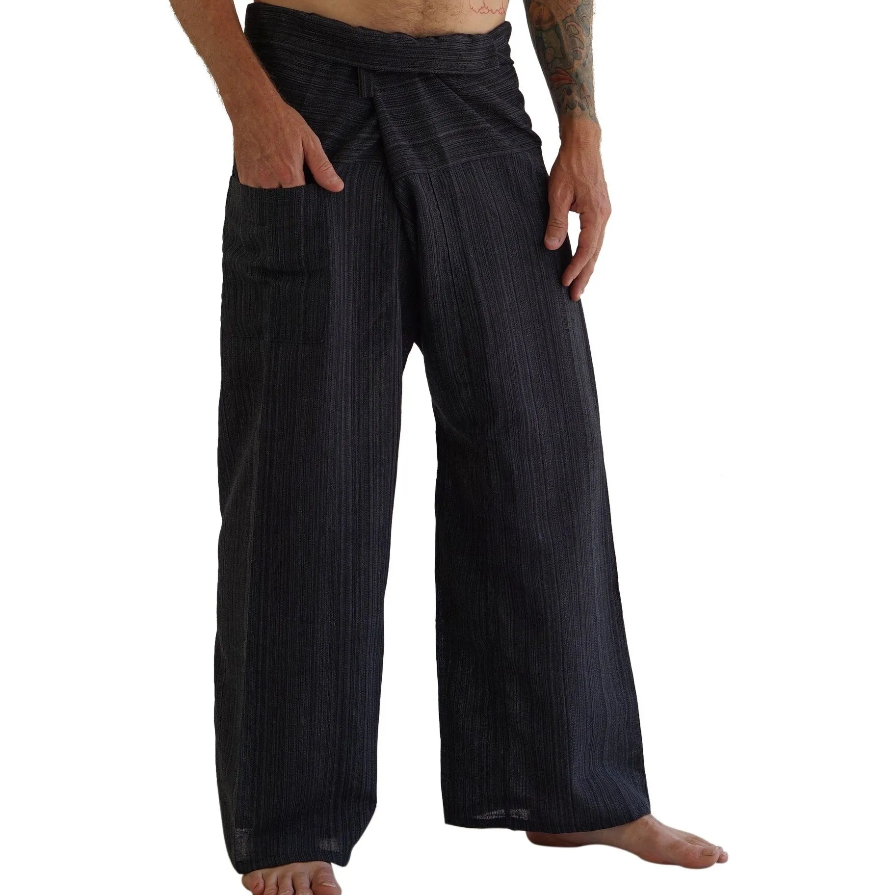 'Thai Fisherman Pants' - Striped Black