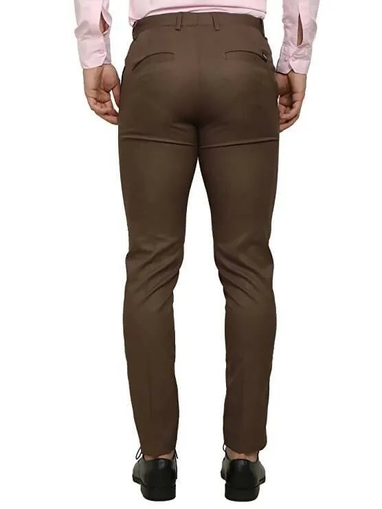 The DS Men's Slim fit Brown Trouser