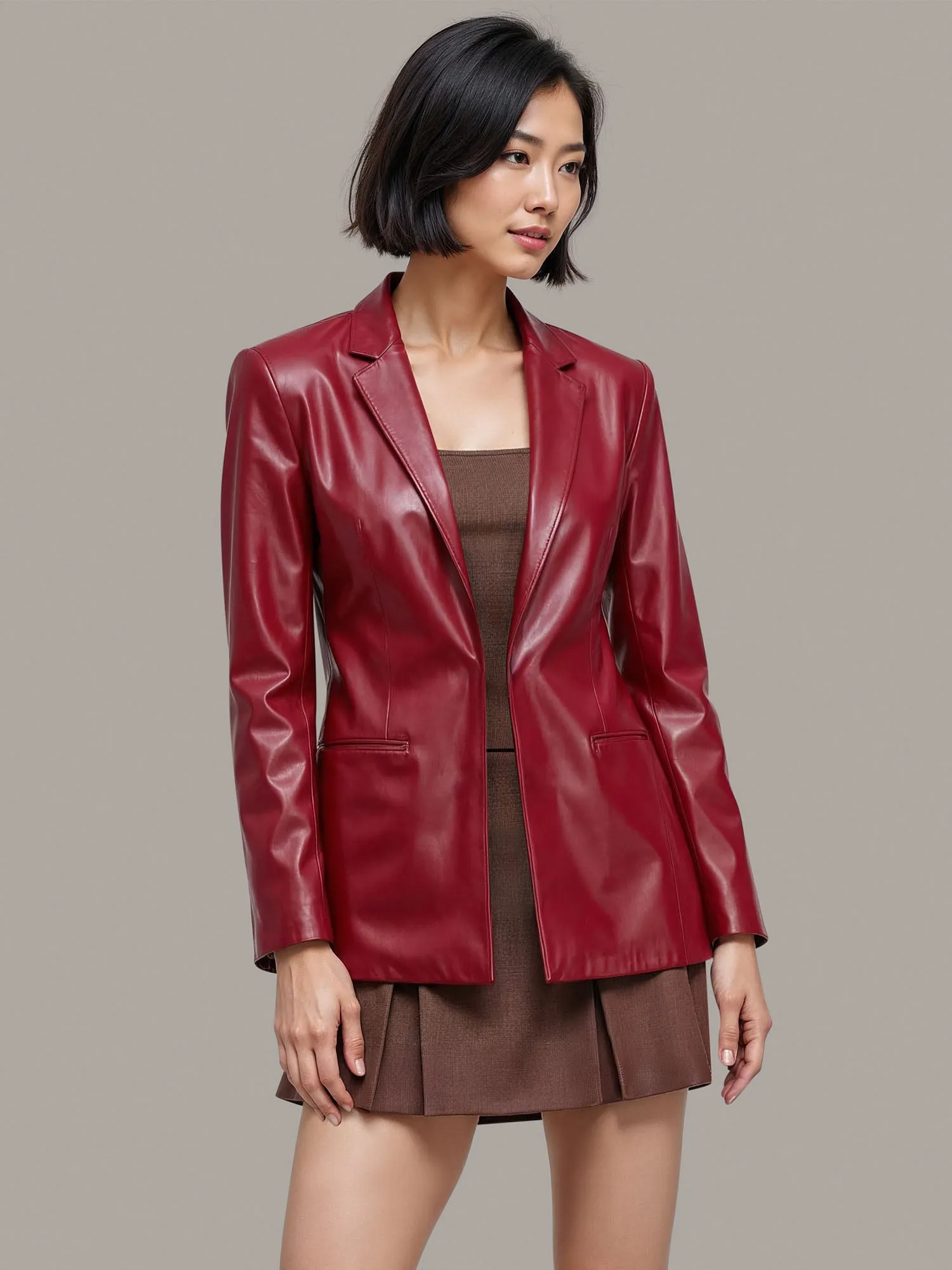 Vegan Leather Blazer