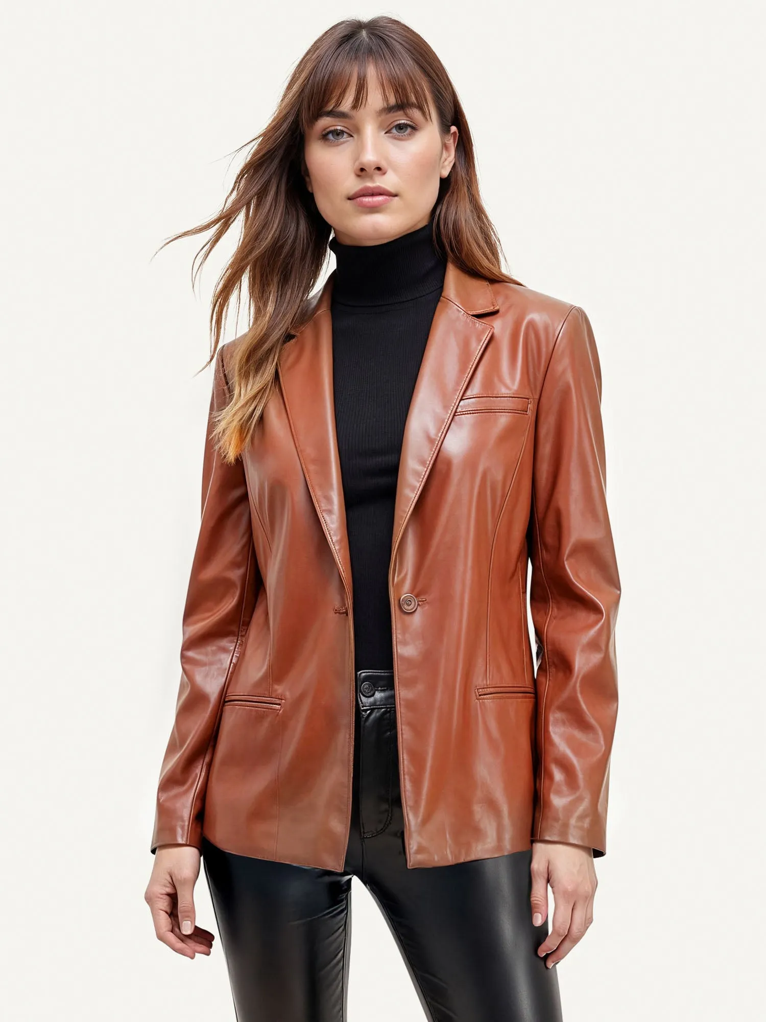 Vegan Leather Blazer