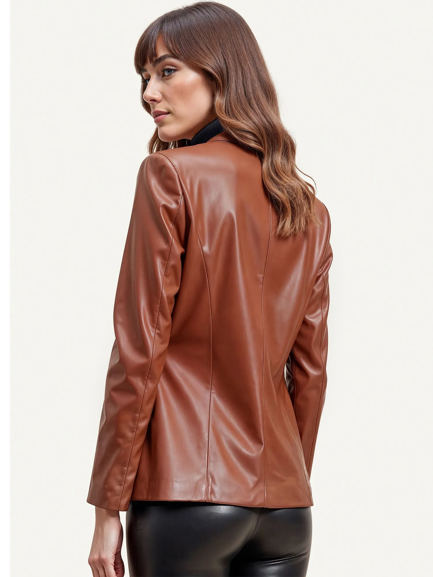 Vegan Leather Blazer